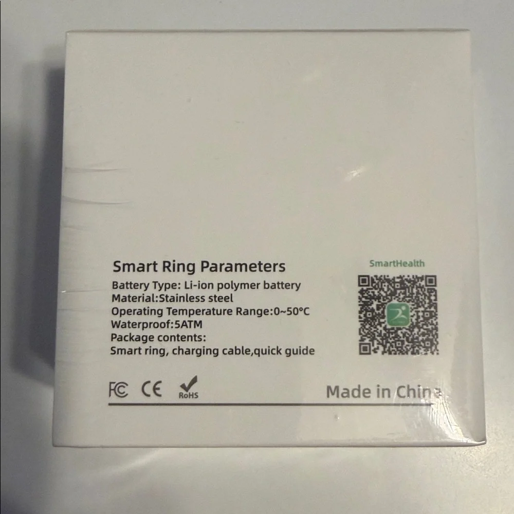 SmartHealth Unisex Smart Ring w/ Charging Case ~ Black ~ Size 9 ~ NIB